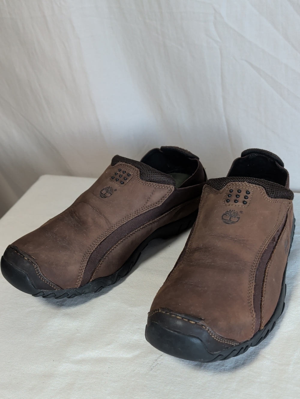 Timberland Men's Brown Leather Slip-On Casual Loafers Vacation Resort